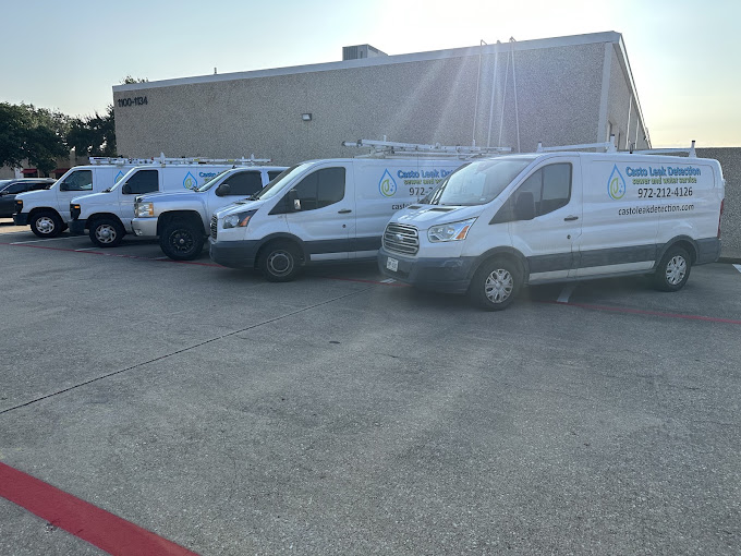 Casto Leak Detection and Plumbing service vans in Richardson, TX